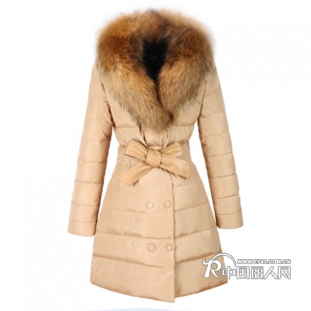 冬装新款韩版时尚奢华貉子毛领中长款羽绒服