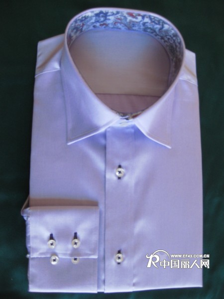 淡紫色衬衫 纯棉120支 配碎花里
