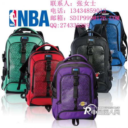 供应NBA包袋 广东新款户外旅游旅行登山包中小学生书包